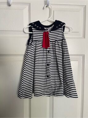 Good Lad Girls 18-24 MonthsNavy & White Striped Sailor Dress with Red Bow